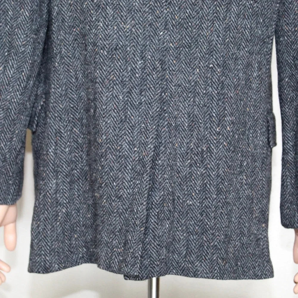 Vintage Kuppenheimer Gray Tweed Wool Herringbone 2 Button Blazer Men’s 44 Long